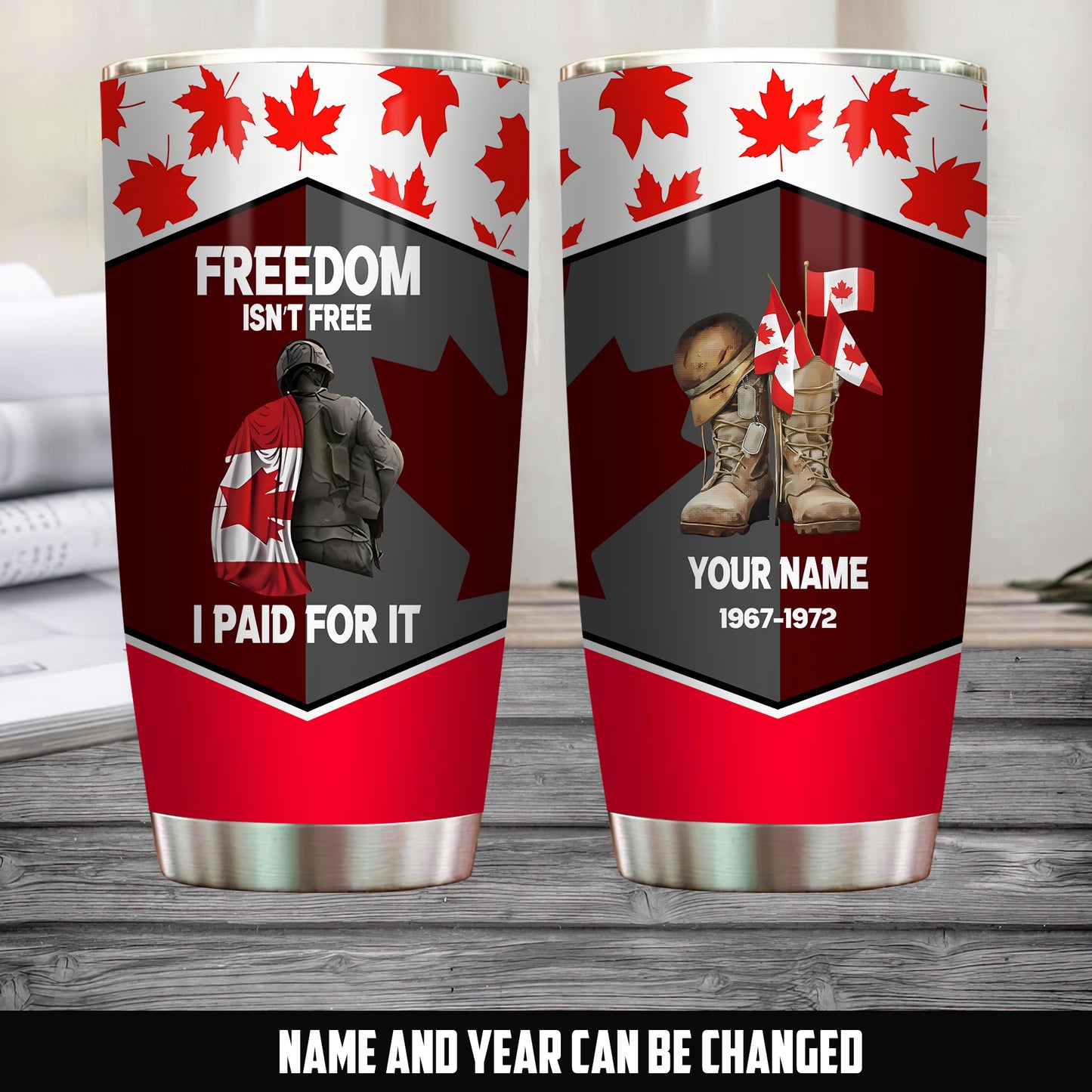 Personalized Canada Veteran/ Soldier With Name And Year Camo Tumbler - 1756166401