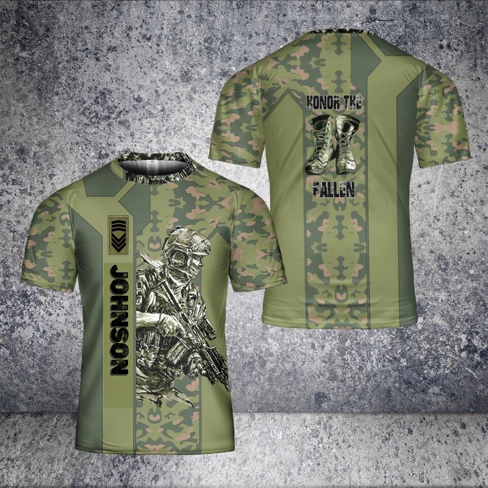 Personalized Norway Solider/ Veteran Camo With Name And Rank T-Shirt 3D Printed - 17051040
