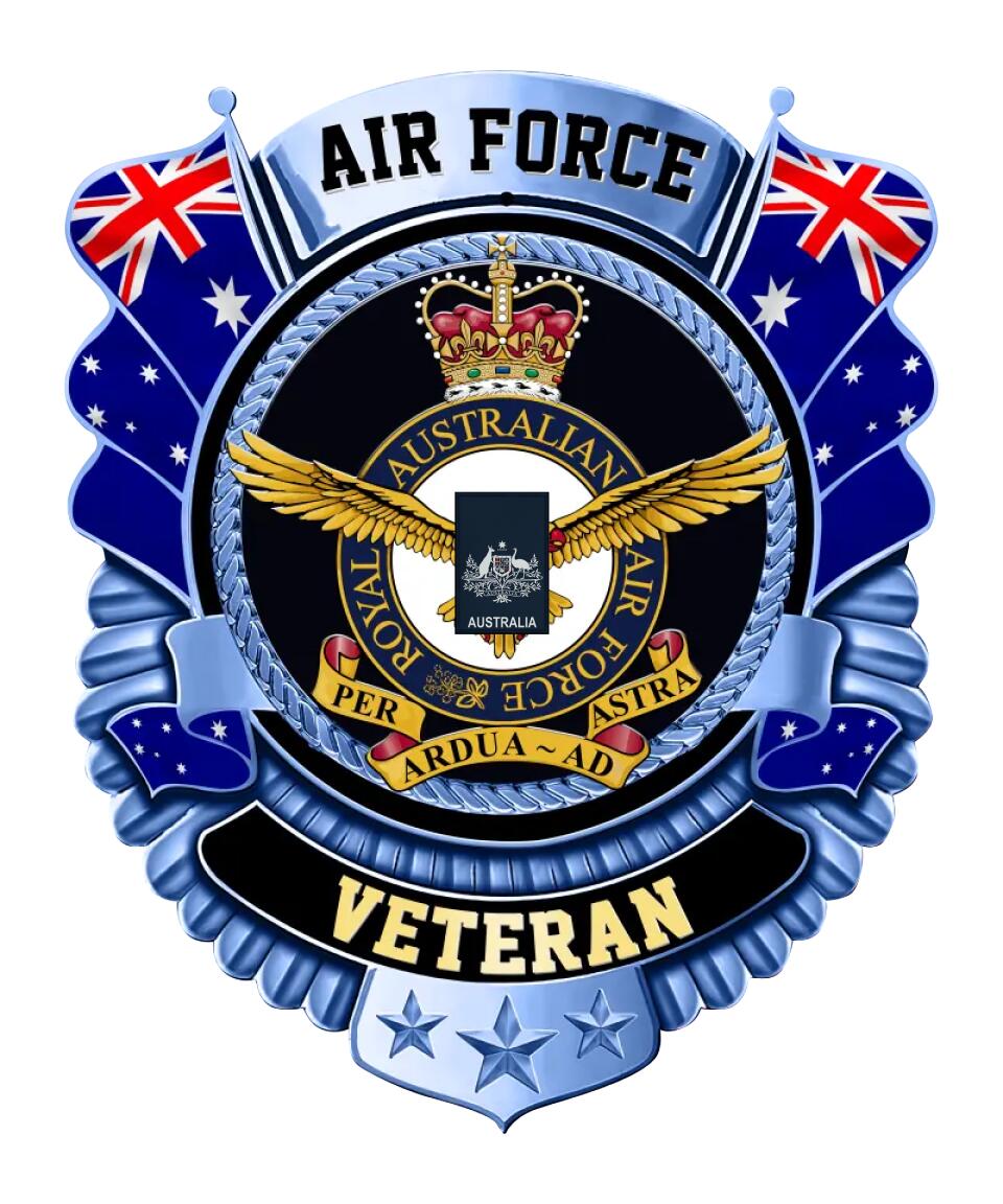 Personalisiertes Metallschild mit dem Rang eines australischen Soldaten/Veteranen im Camouflage-Muster – 0102240001