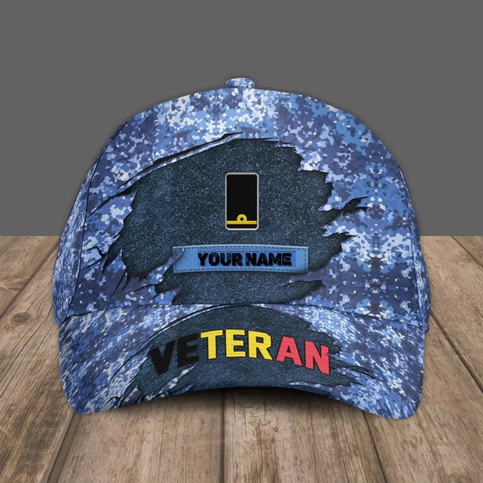 Personalized Rank And Name Belgium Soldier/Veterans Camo Baseball Cap - 172126083