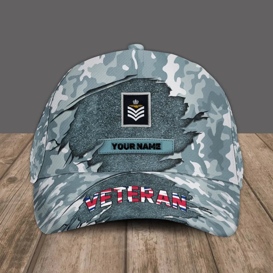 Baseballkappe mit Camouflage-Muster für britische Soldaten/Veteranen mit individuellem Rang und Namen – 16843680