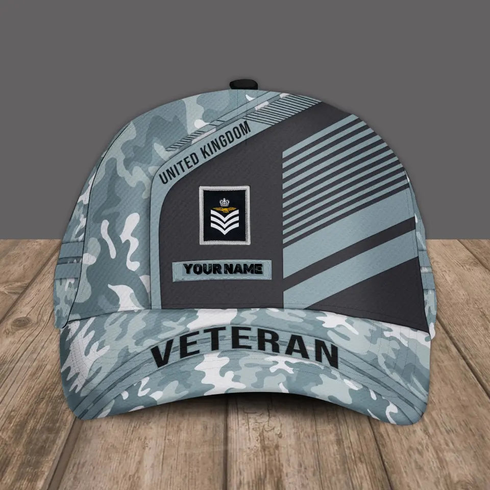 Baseballkappe mit Camouflage-Muster für Soldaten/Veteranen aus dem Vereinigten Königreich mit personalisiertem Rang und Namen – 16847136 – D04