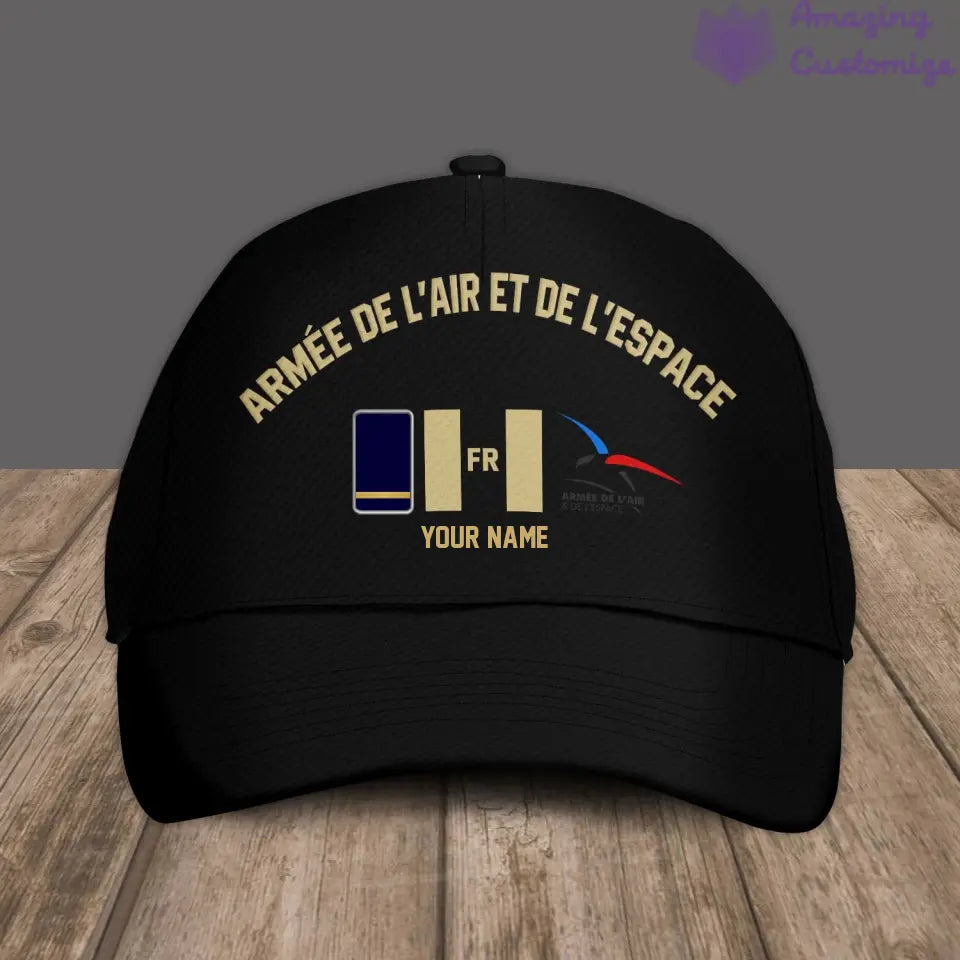 Casquette de baseball camouflage personnalisée avec rang et nom pour soldat/ancien combattant français, version dorée - 16901568