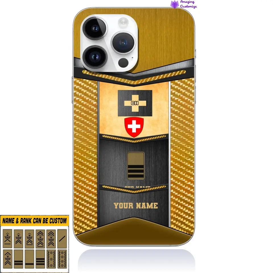 Personalized Swiss Soldier/Veterans With Rank And Name Phone Case Printed - 16903296