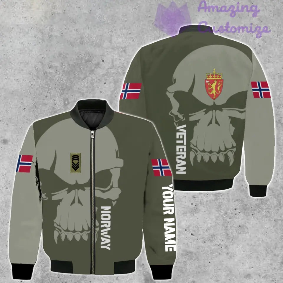 Personalisierter Kapuzenpullover mit Camouflage-Muster für norwegische Soldaten/Veteranen mit Namen und Rang, 3D-Druck – 1602240001