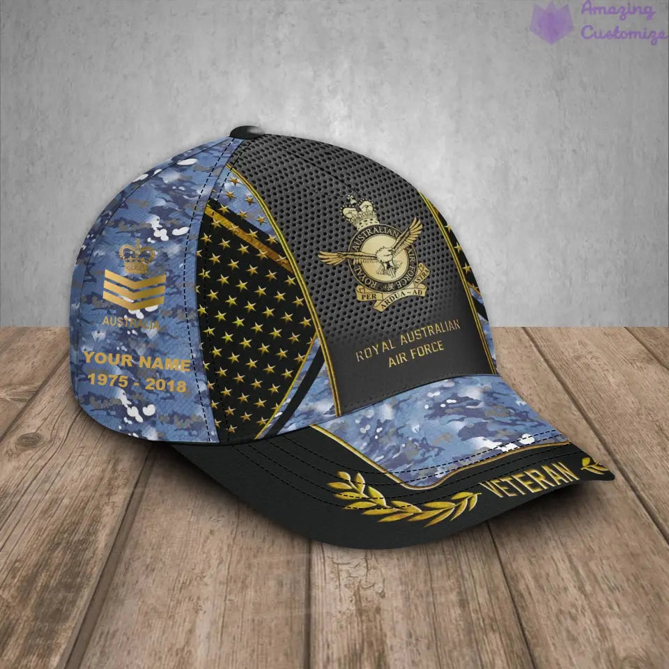 Personalized Rank, Year And Name Australia Soldier/Veterans Camo Baseball Cap - 1824269415