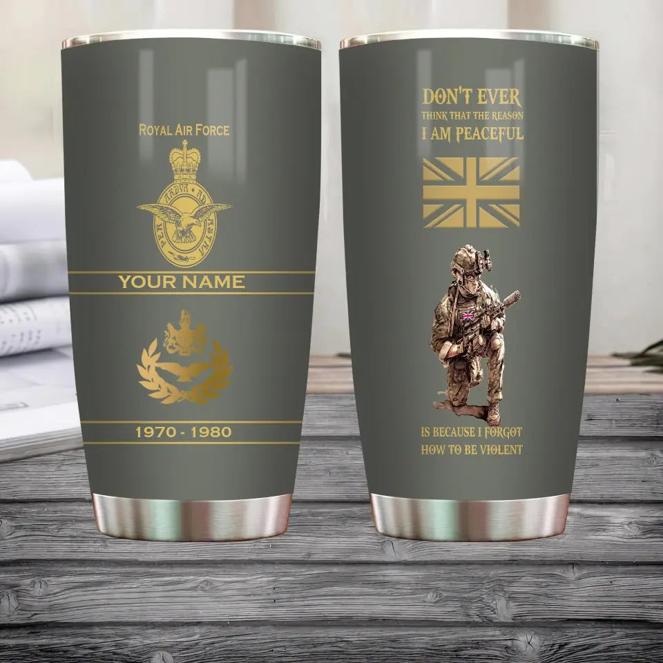 Personalized UK Veteran/ Soldier With Rank, Year And Name Tumbler - 17180640
