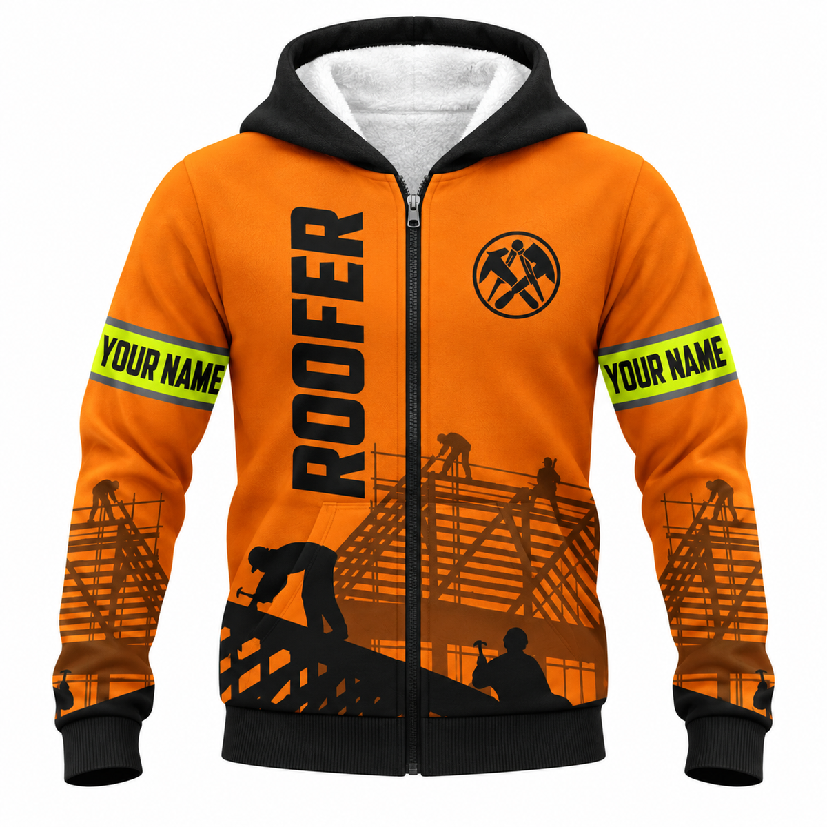 Fleece Zip Hoodie - matching personalized product design - front view