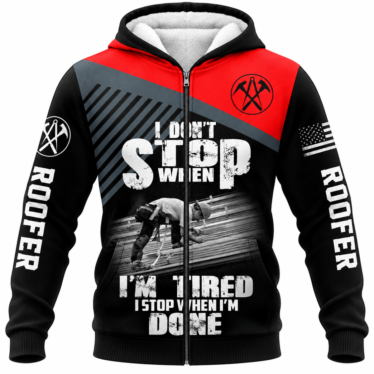 Fleece Zip Hoodie - matching personalized product design - front view