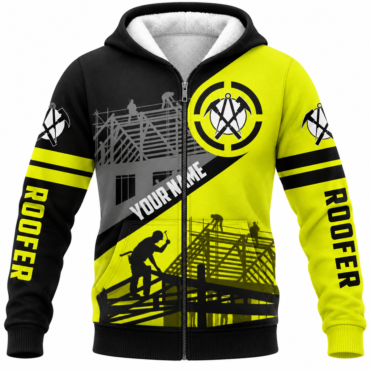 Fleece Zip Hoodie - matching personalized product design - front view