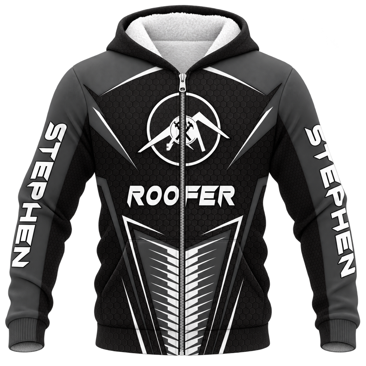 Fleece Zip Hoodie - matching personalized product design - front view