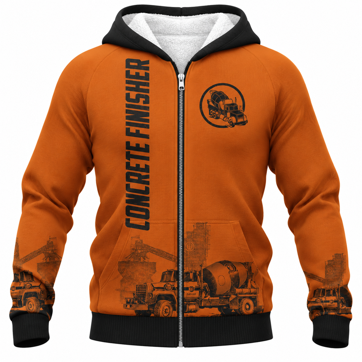 Fleece Zip Hoodie - matching personalized product design - front view
