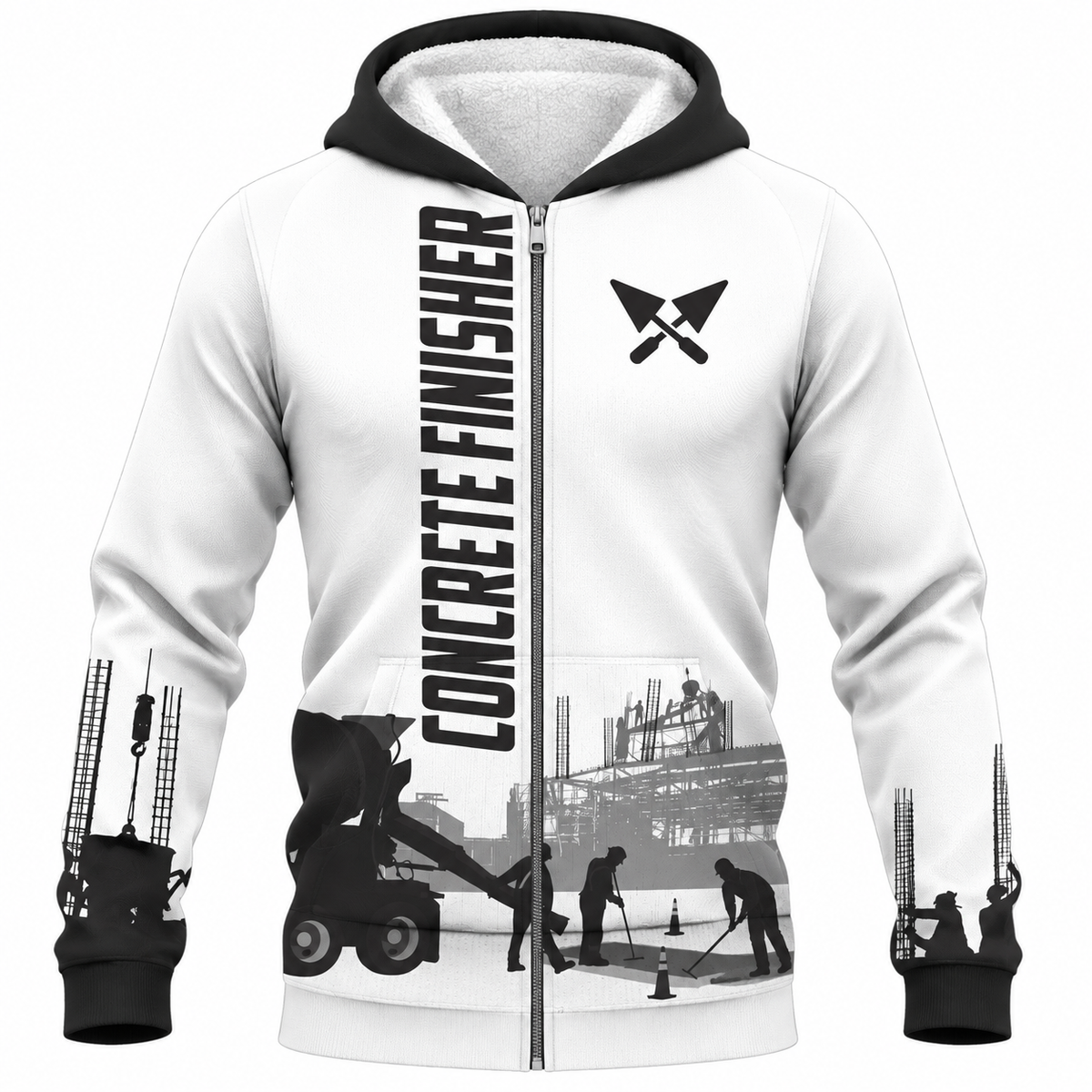 Fleece Zip Hoodie - matching personalized product design - front view
