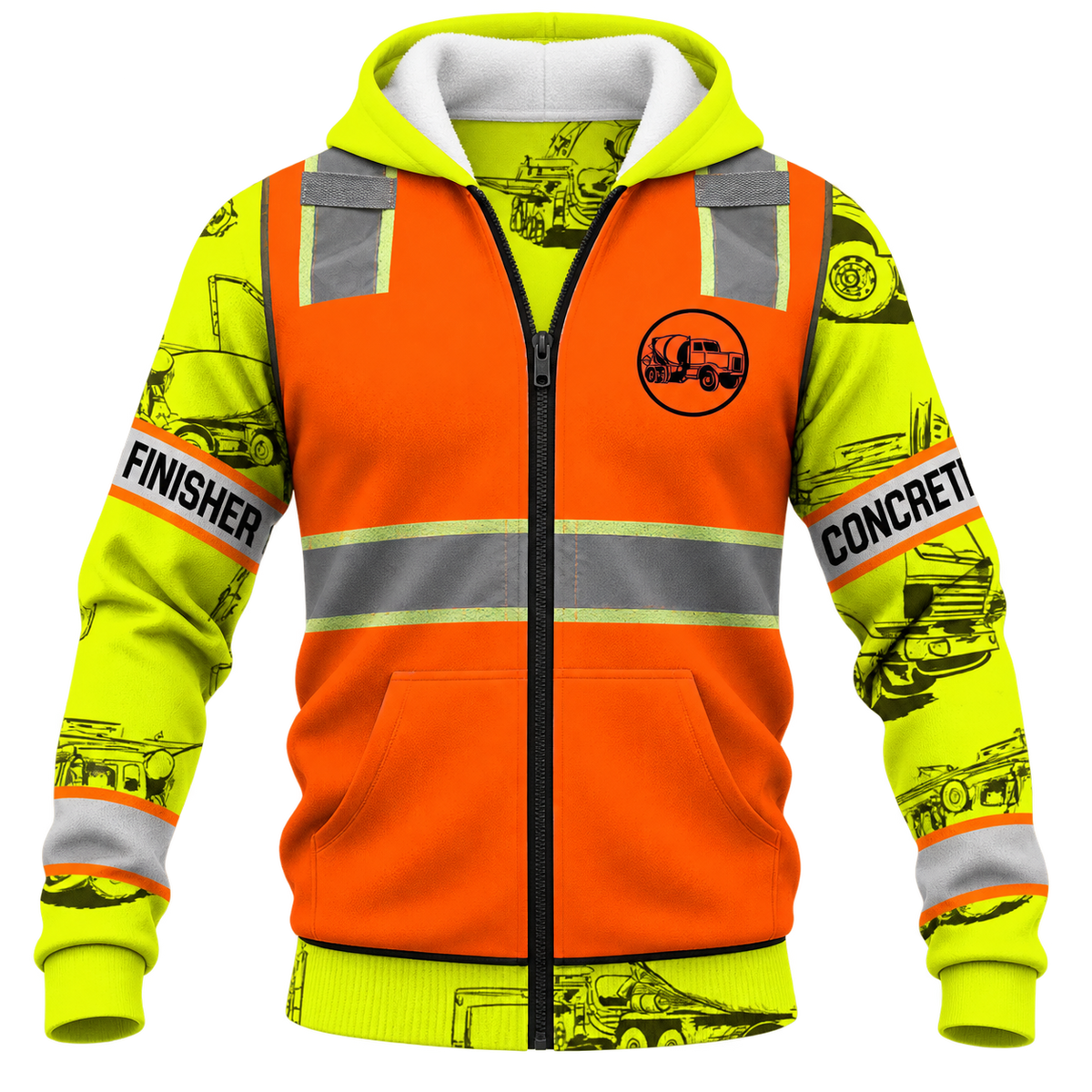 Fleece Zip Hoodie - matching personalized product design - front view