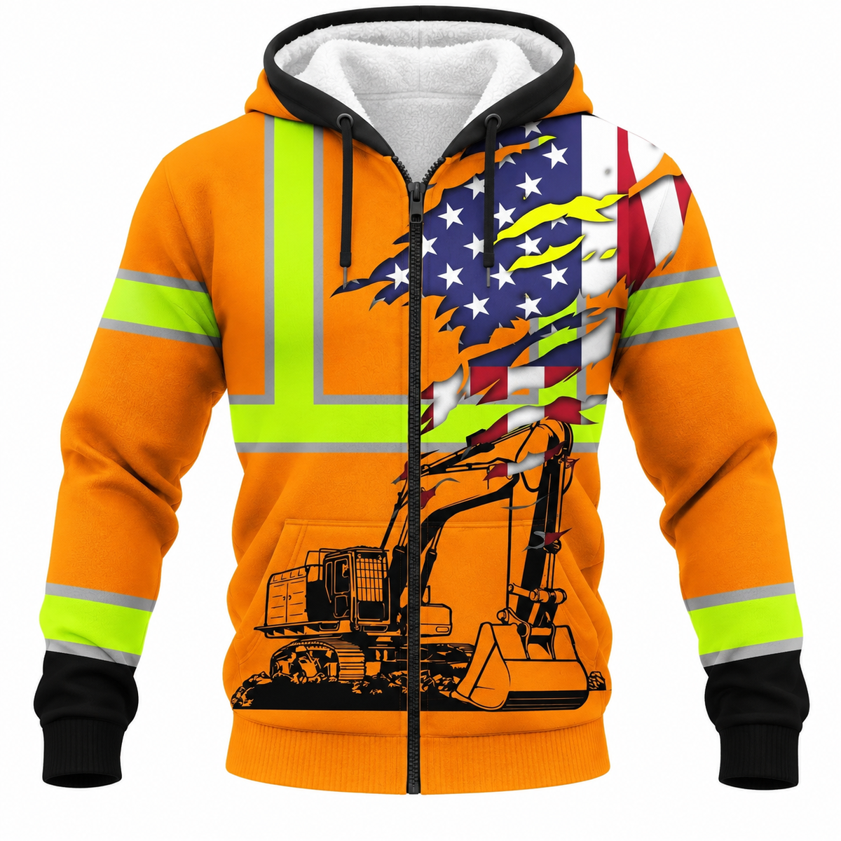 Fleece Zip Hoodie - matching personalized product design - front view