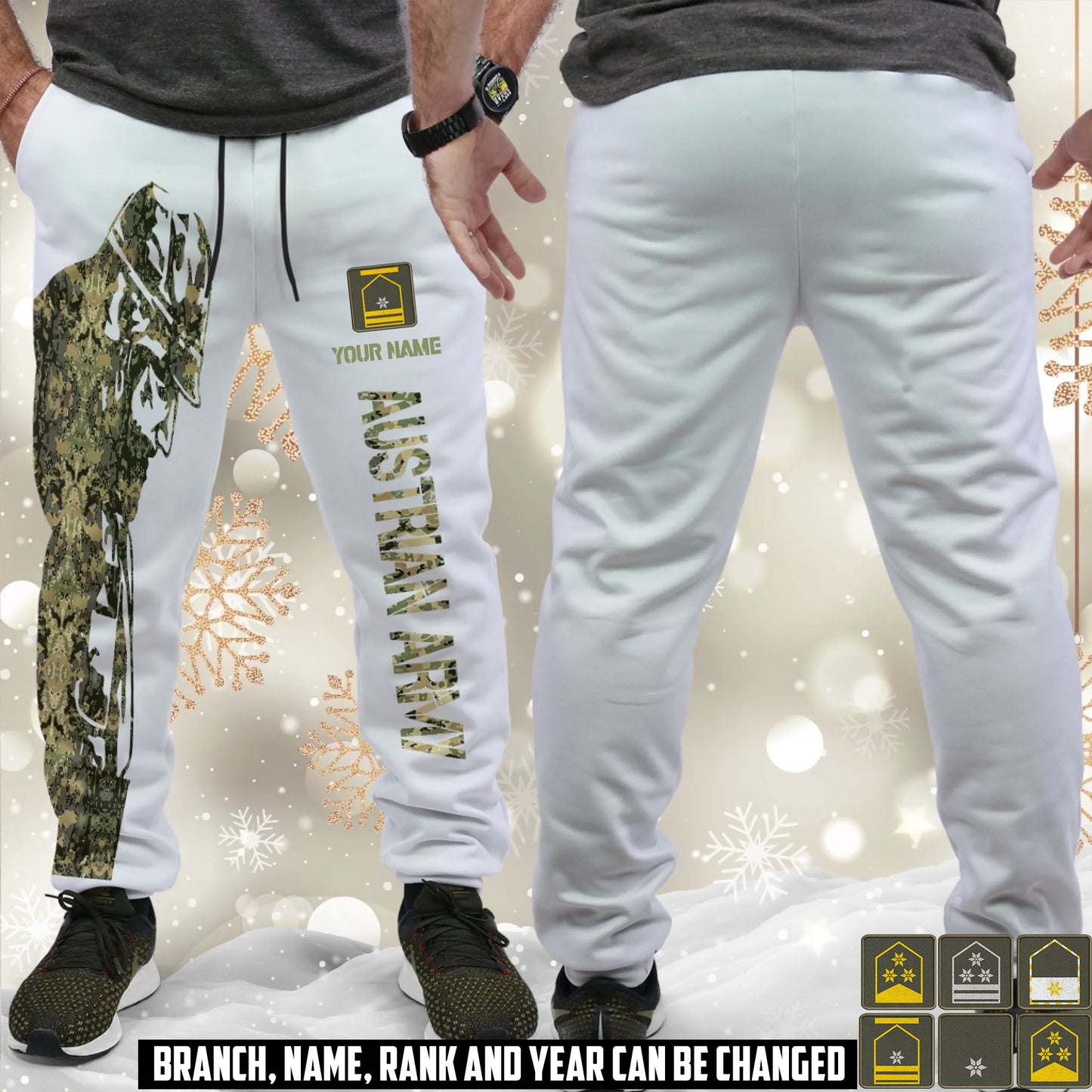 Personalized Austria Soldier/ Veteran With Name And Rank Unisex Jogger - 17594496
