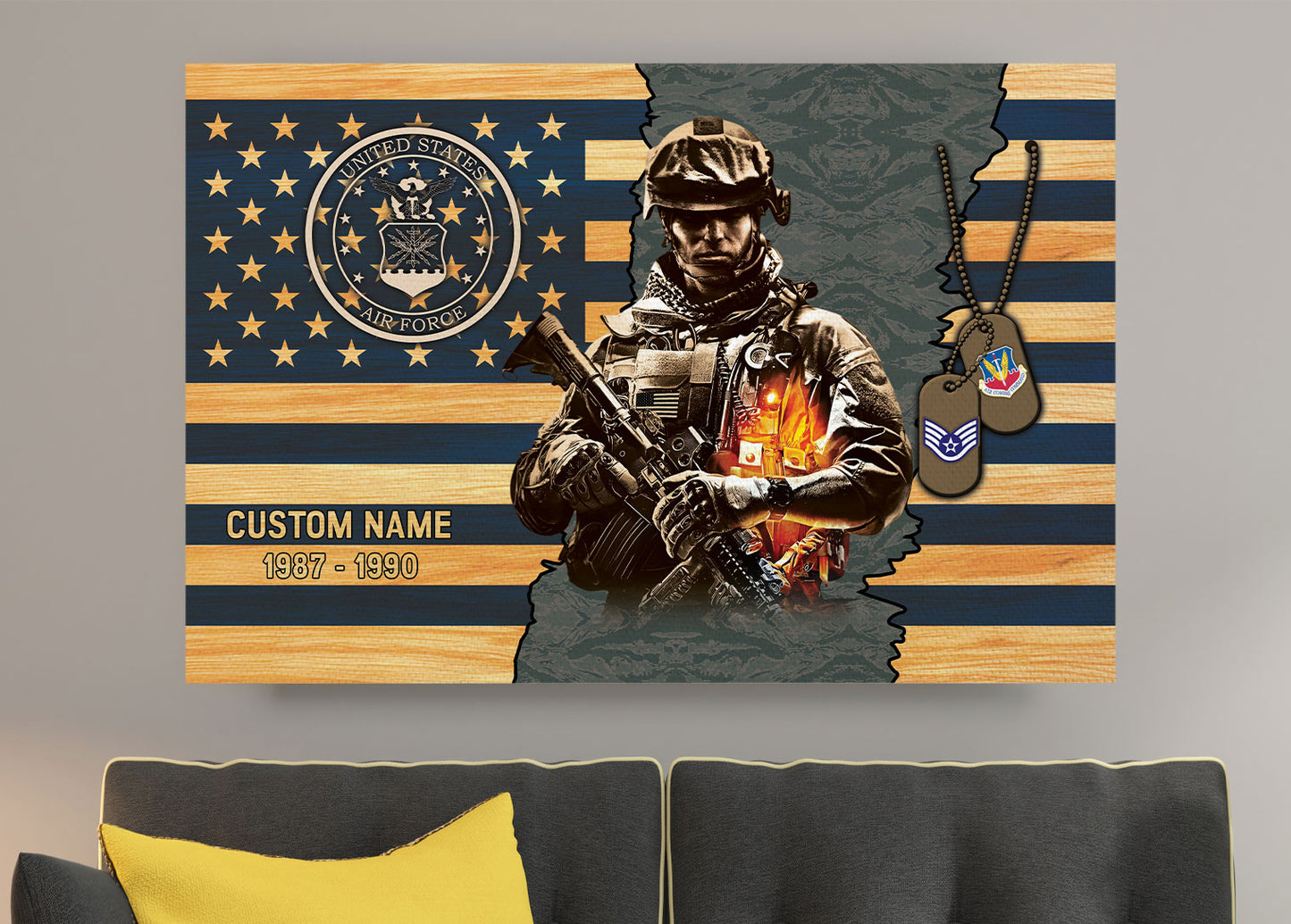 Air Force Command - Personalized US Soldier/Veteran with Rank, Name & Year Canvas - 1777334403