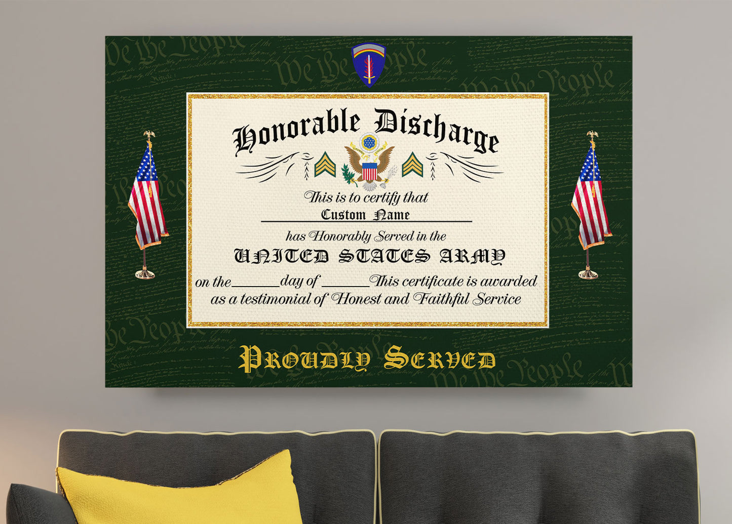 Army Division - Personalized US Soldier/Veteran with Rank, Name & Year Canvas - 1777075203