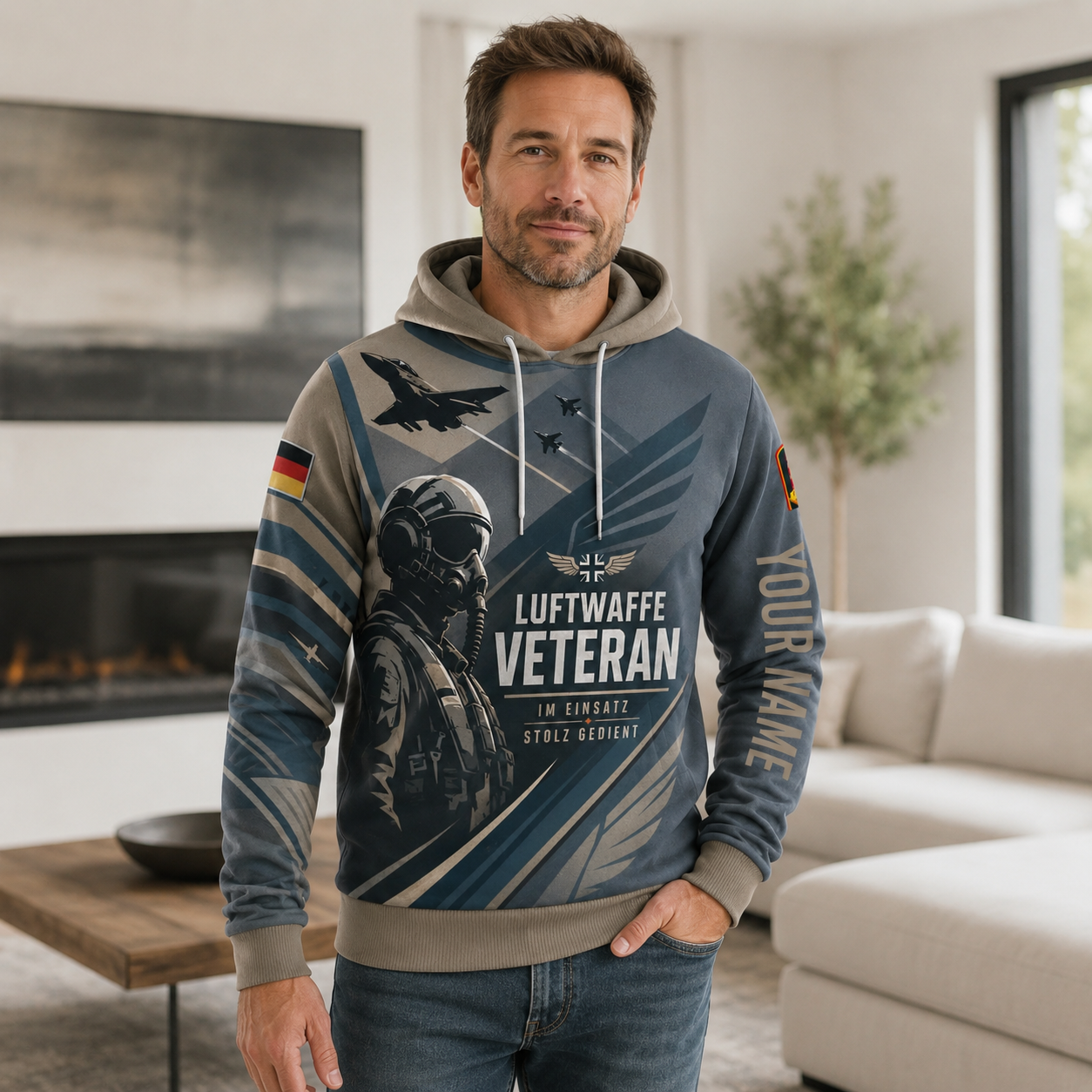 Personalized Germany Soldier/Veteran with Name & Rank Hoodie All Over Printed - 17787168