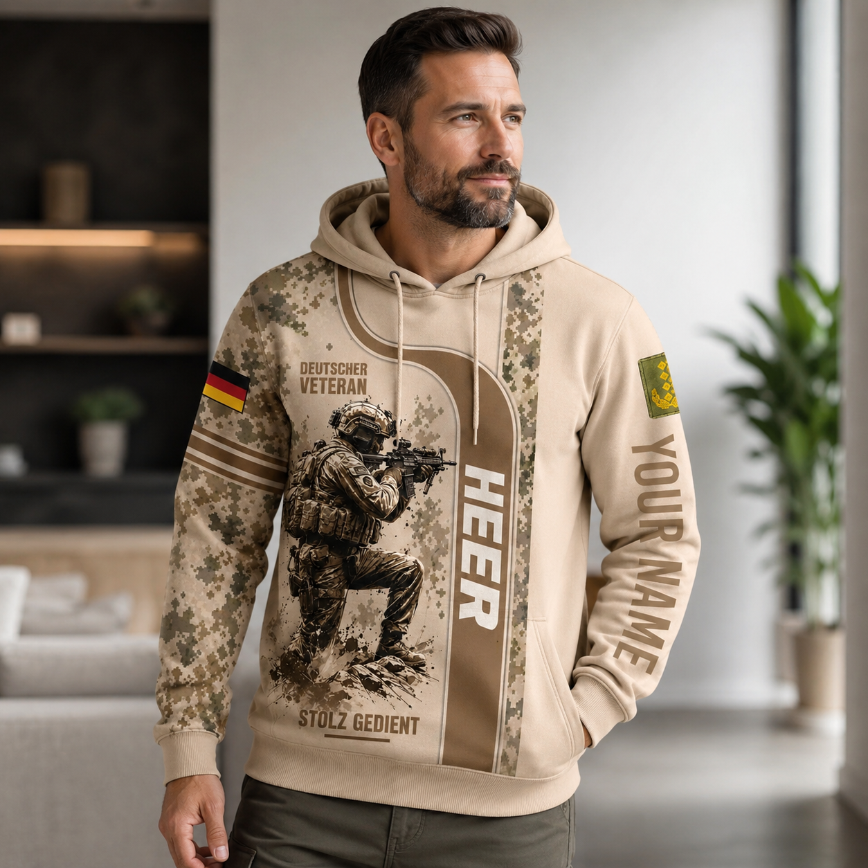 Personalized Germany Soldier/Veteran with Name and Rank Hoodie All Over Printed - 177871680