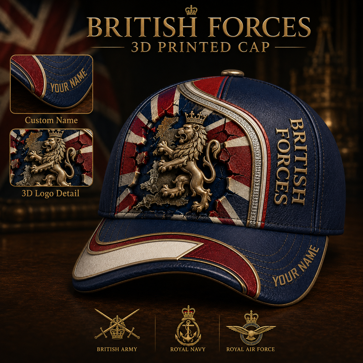 Personalized Name UK Soldier/Veterans All Over Printed Baseball Cap - QK1779667221