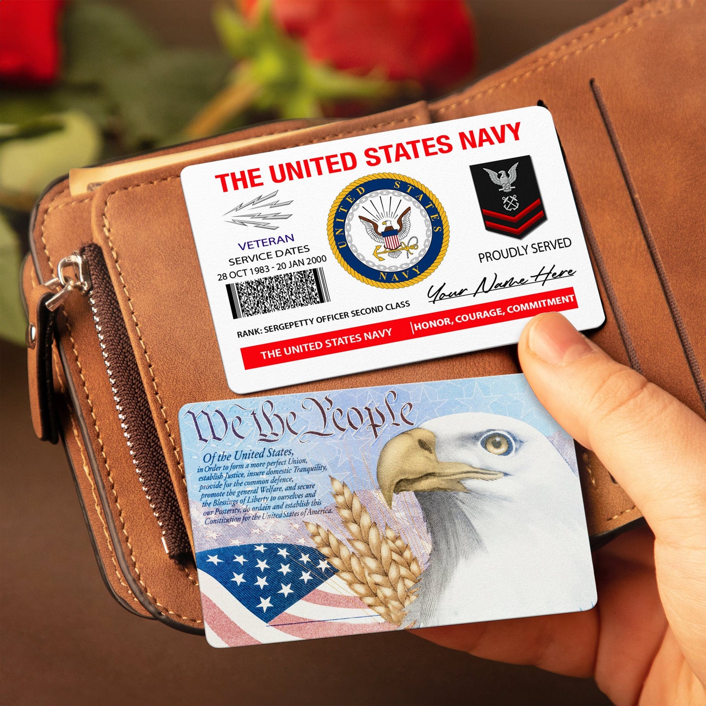 Navy Rating - Personalized US Soldier/ Veteran Aluminum Wallet Card - 17490816