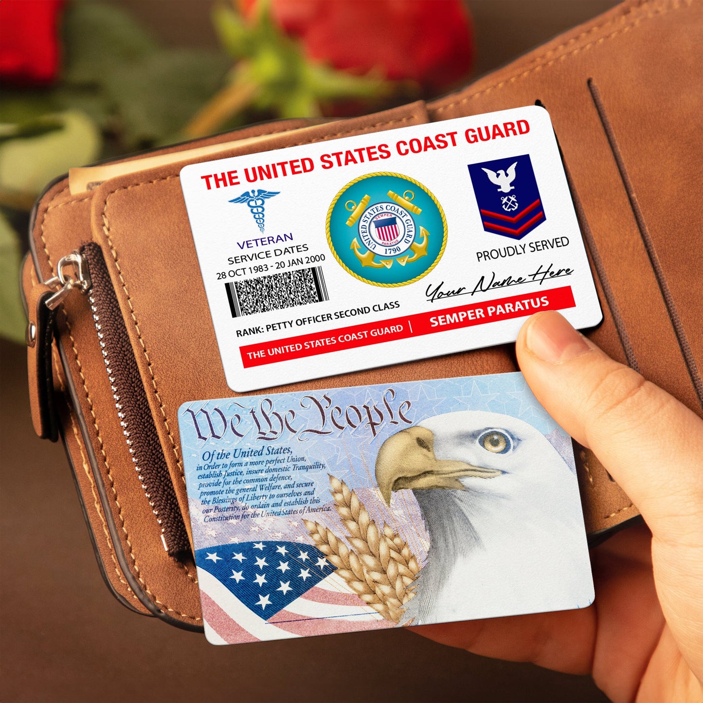 Coast Guard Rating - Personalized US Soldier/ Veteran Aluminum Wallet Card - 17490816