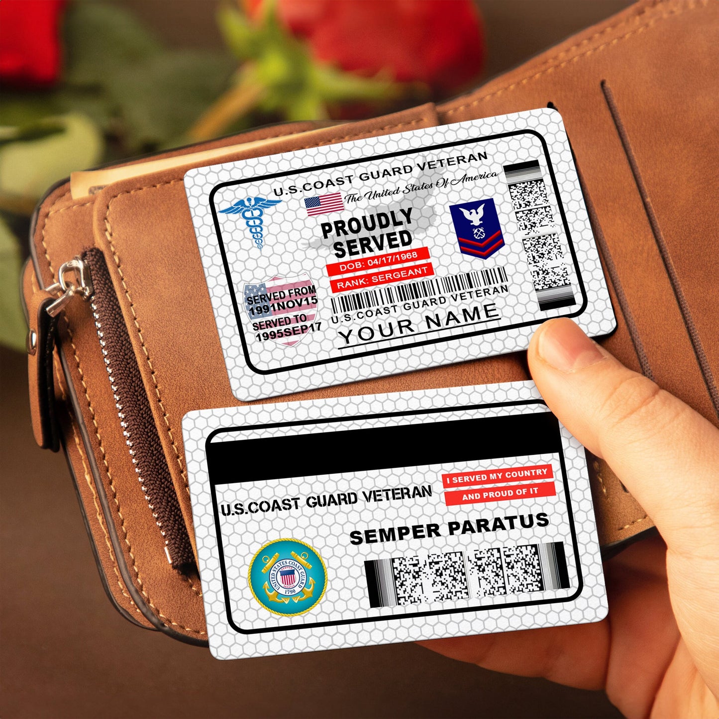 Coast Guard Rating - Personalized US Soldier/ Veteran Aluminum Wallet Card - 17488224