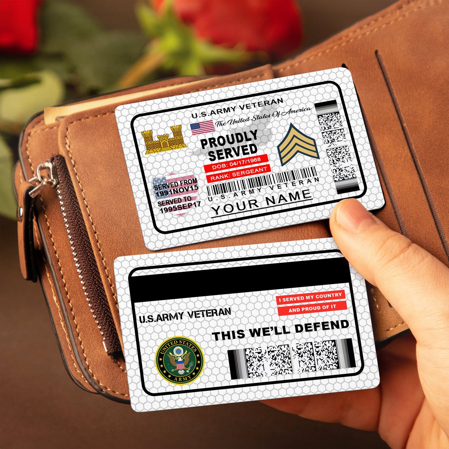 Army Branch - Personalized US Soldier/ Veteran Aluminum Wallet Card - 17488224