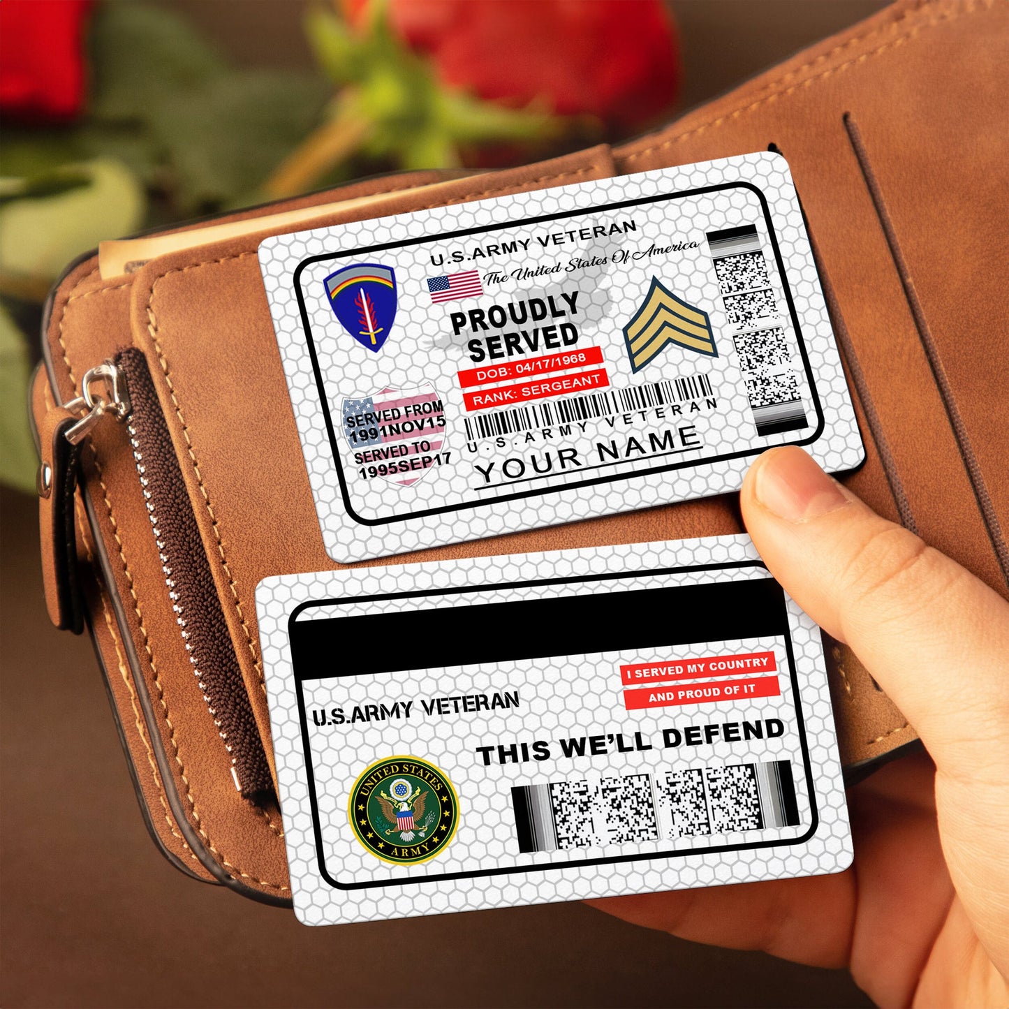 Army Division - Personalized US Soldier/ Veteran Aluminum Wallet Card - 17488224