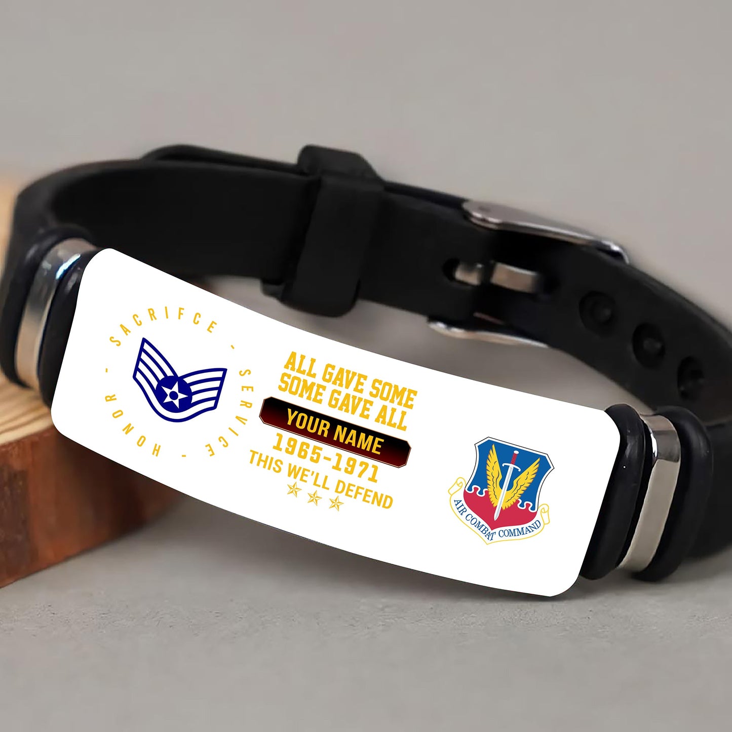 Air Force Command - Personalized US Soldier/ Veteran With Rank, Name And Year Bracelet - 17453664