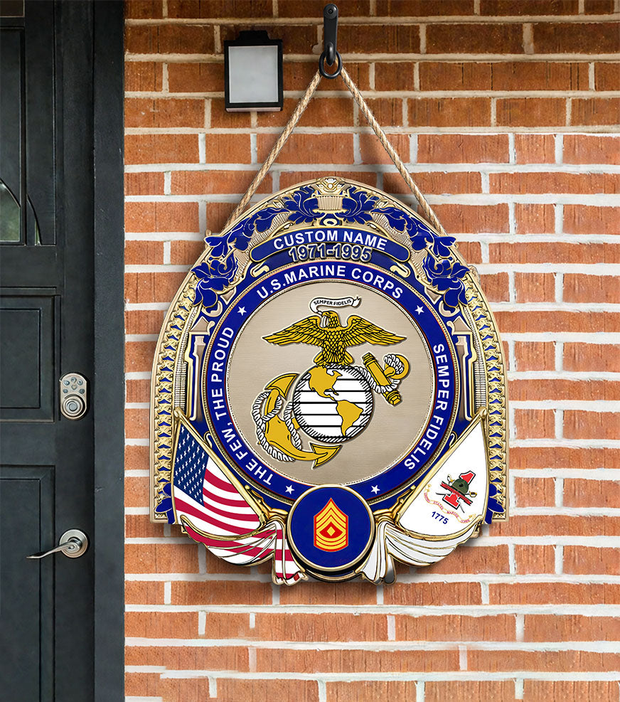 Marine Battalions - Personalized Rank, Name And Year US Soldier/Veterans Wooden Sign - 17762976