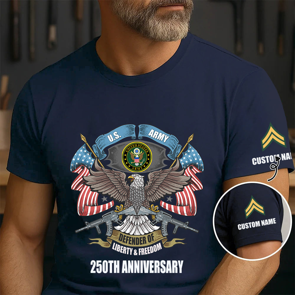 Army Branch - Personalized Name US Soldier/ Veteran T-Shirt - 1776384002