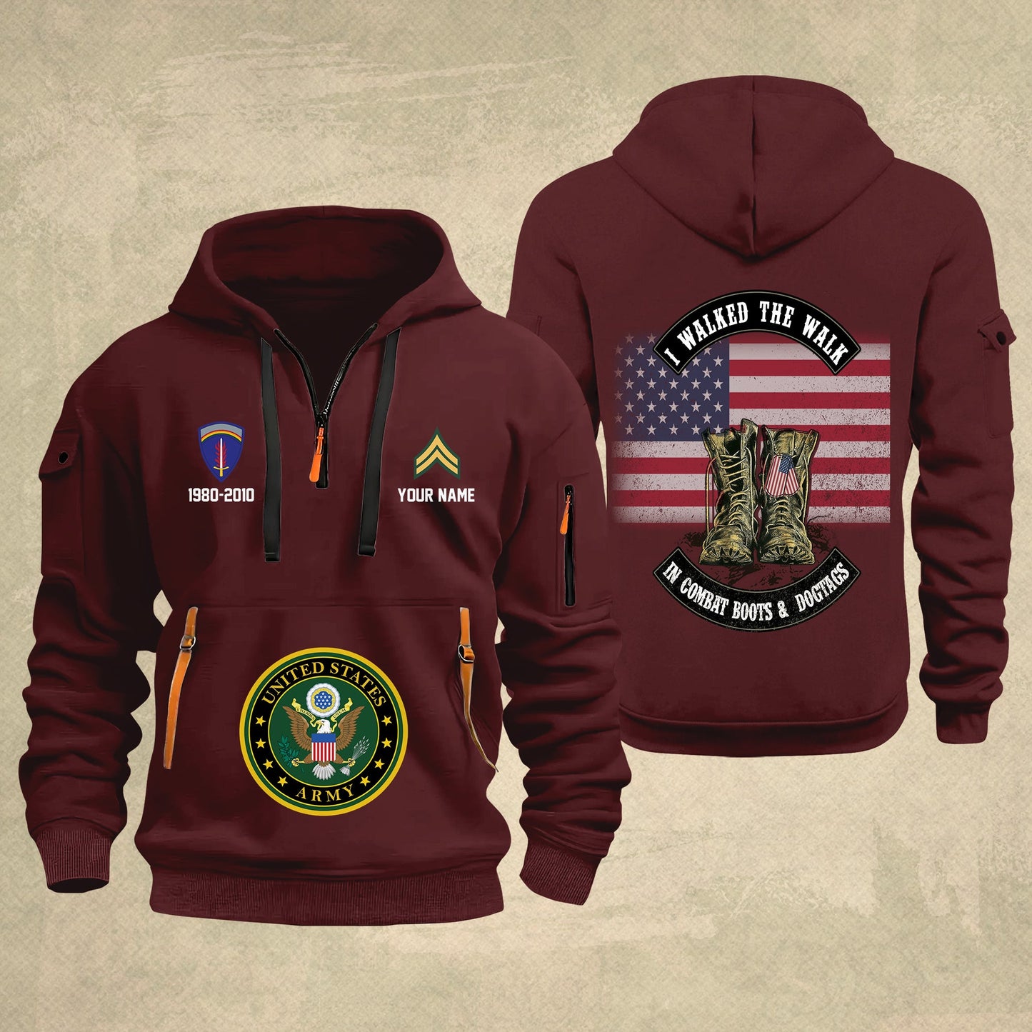 Army Division - Personalized US Soldier/ Veteran With Name And Rank Zip Hoodie Multicolor - 17349984