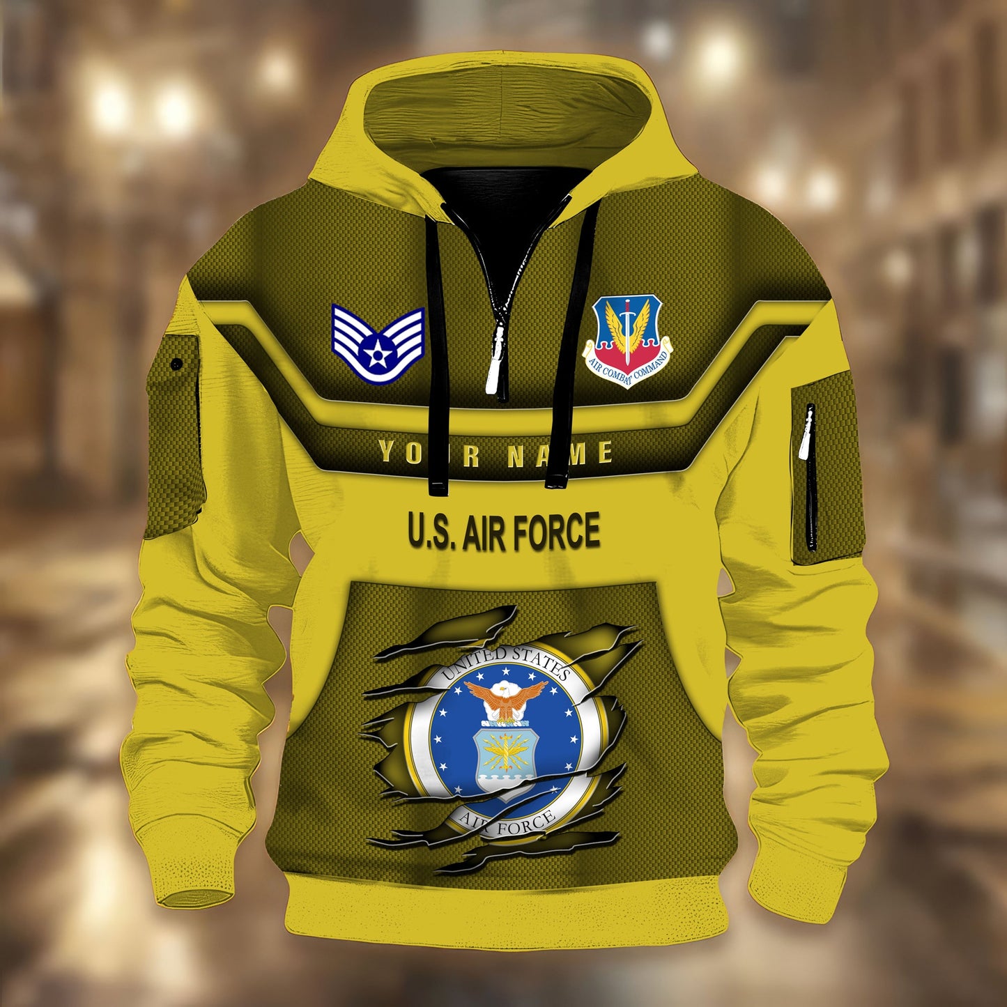 Air Force Command - Personalized US Soldier/ Veteran 3D Half-zip Hoodie -17508096