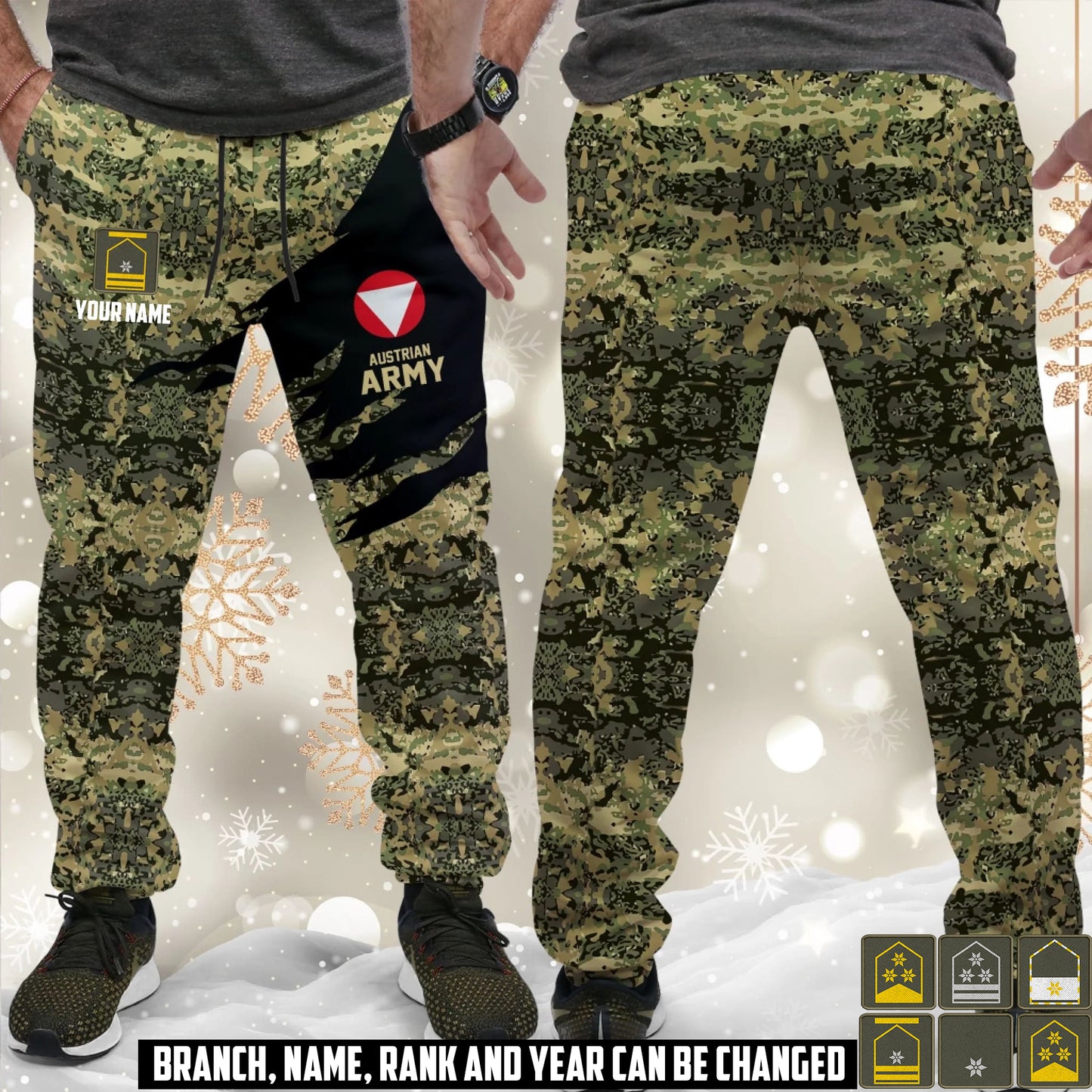 Personalized Austria Soldier/ Veteran With Name And Rank Unisex Jogger - 17584128