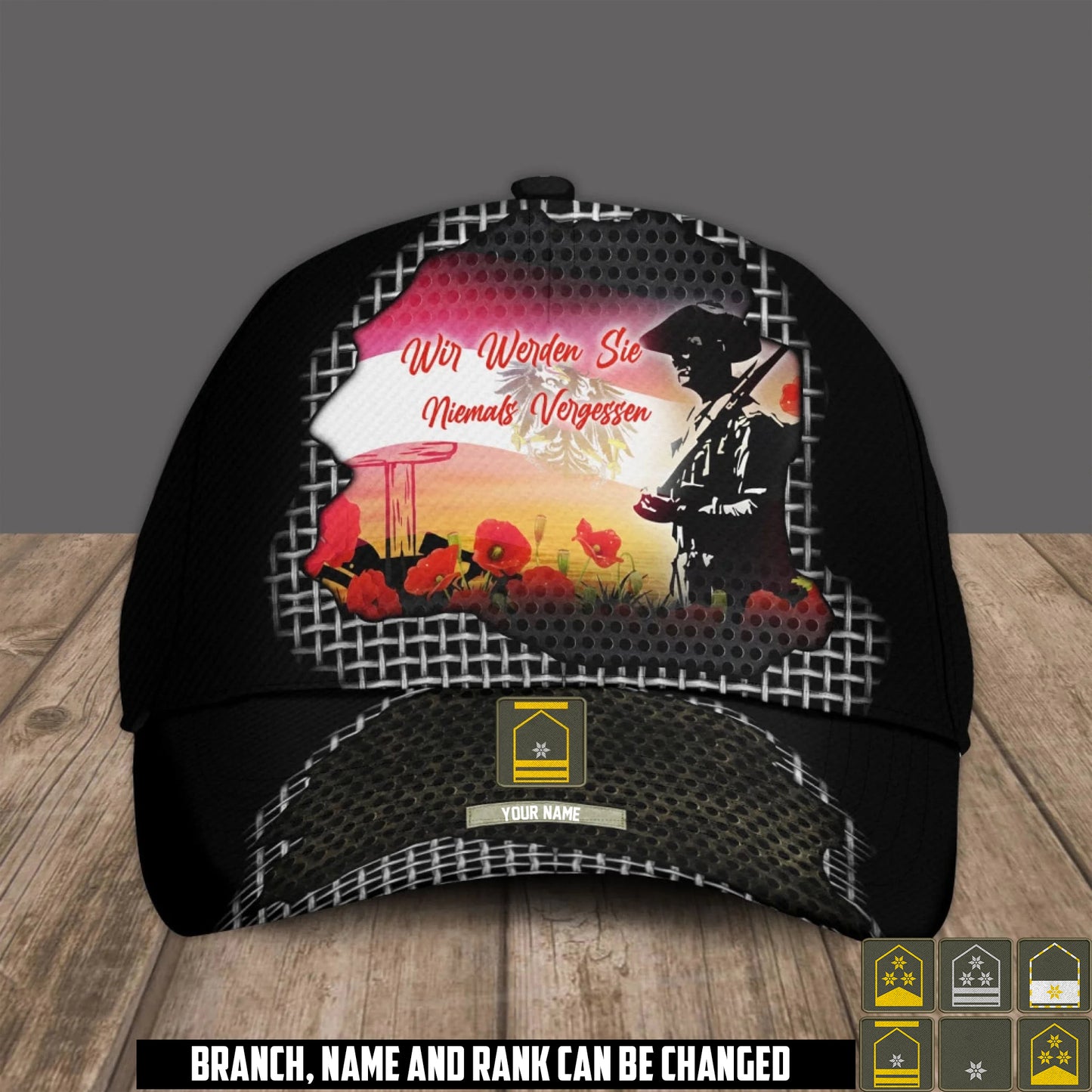 Personalized Rank And Name Austria Soldier/Veterans Camo Baseball Cap - 17680896