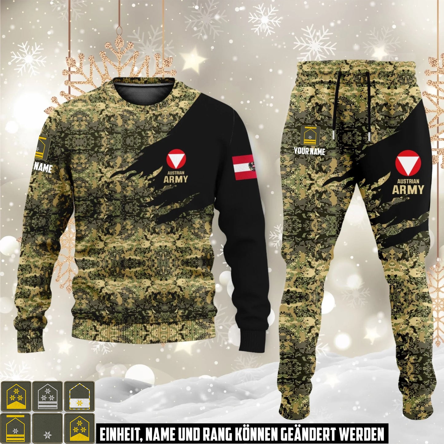 Österreichisches Tarnung Sweater + Jogger – mit Name & Rang personalisierbar - 17474400