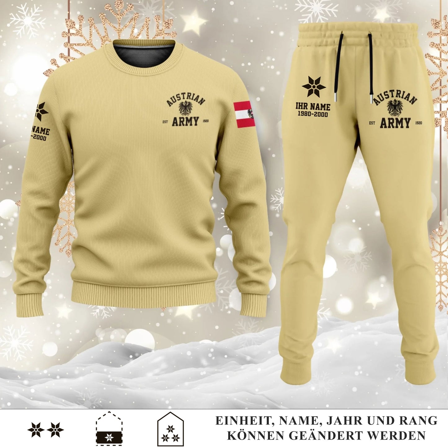 Österreichisches Sweater + Jogger Set – Personalisiert mit Name, Rang & Jahr - 17584128