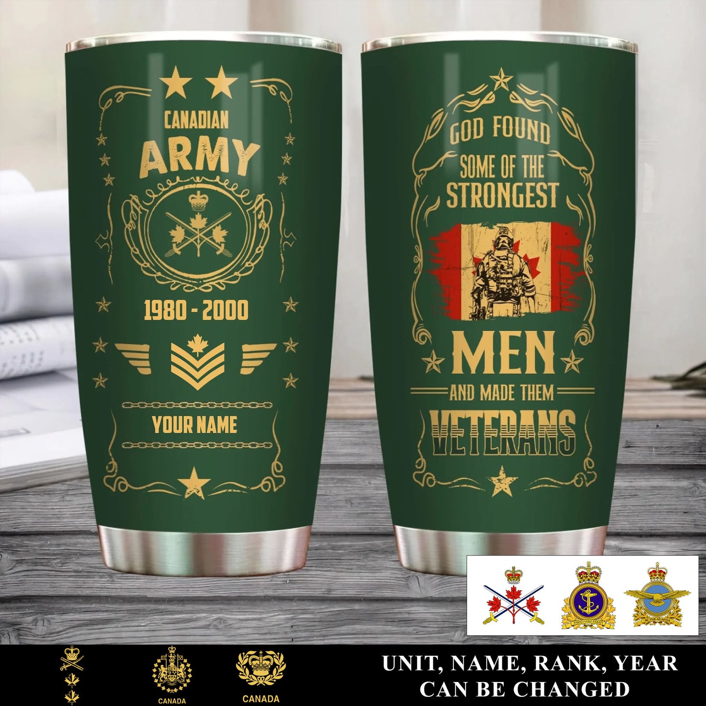 Personalized Canada Veteran/ Soldier With Rank, Year And Name Camo Tumbler - 17496864