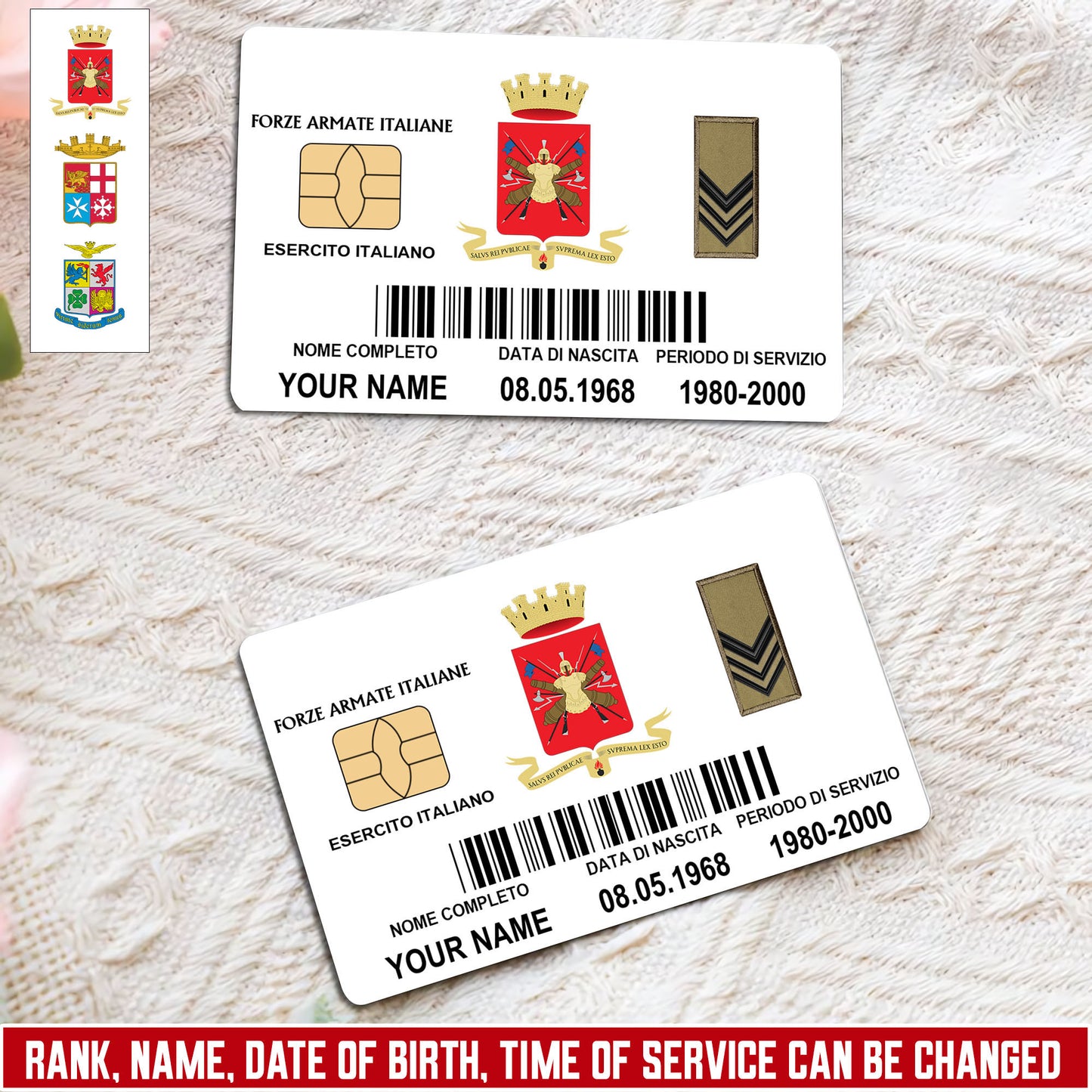 Personalized Italy Soldier/ Veteran With Rank, Name And Year Aluminum Wallet Card - 1750723201