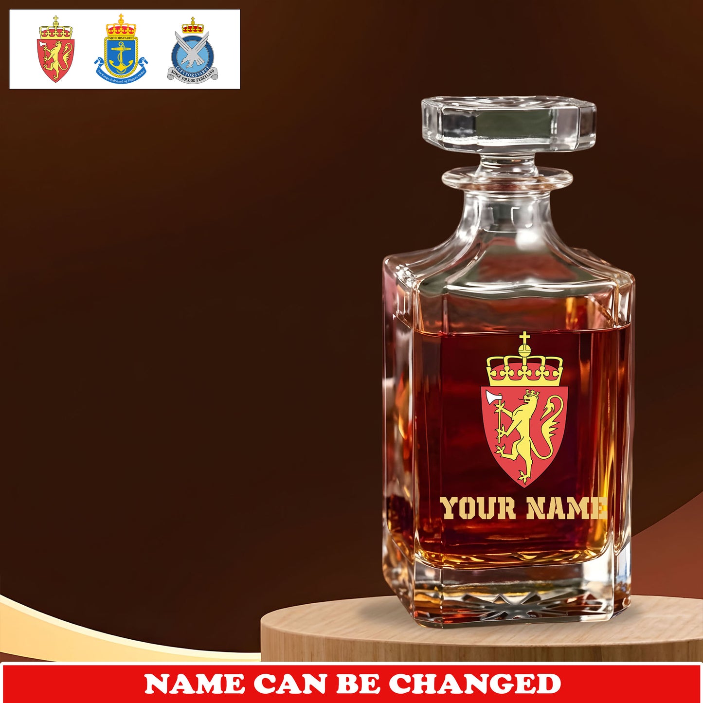 Personalized Norway Soldier/ Veteran Premium Decanter With Name - 1775001601