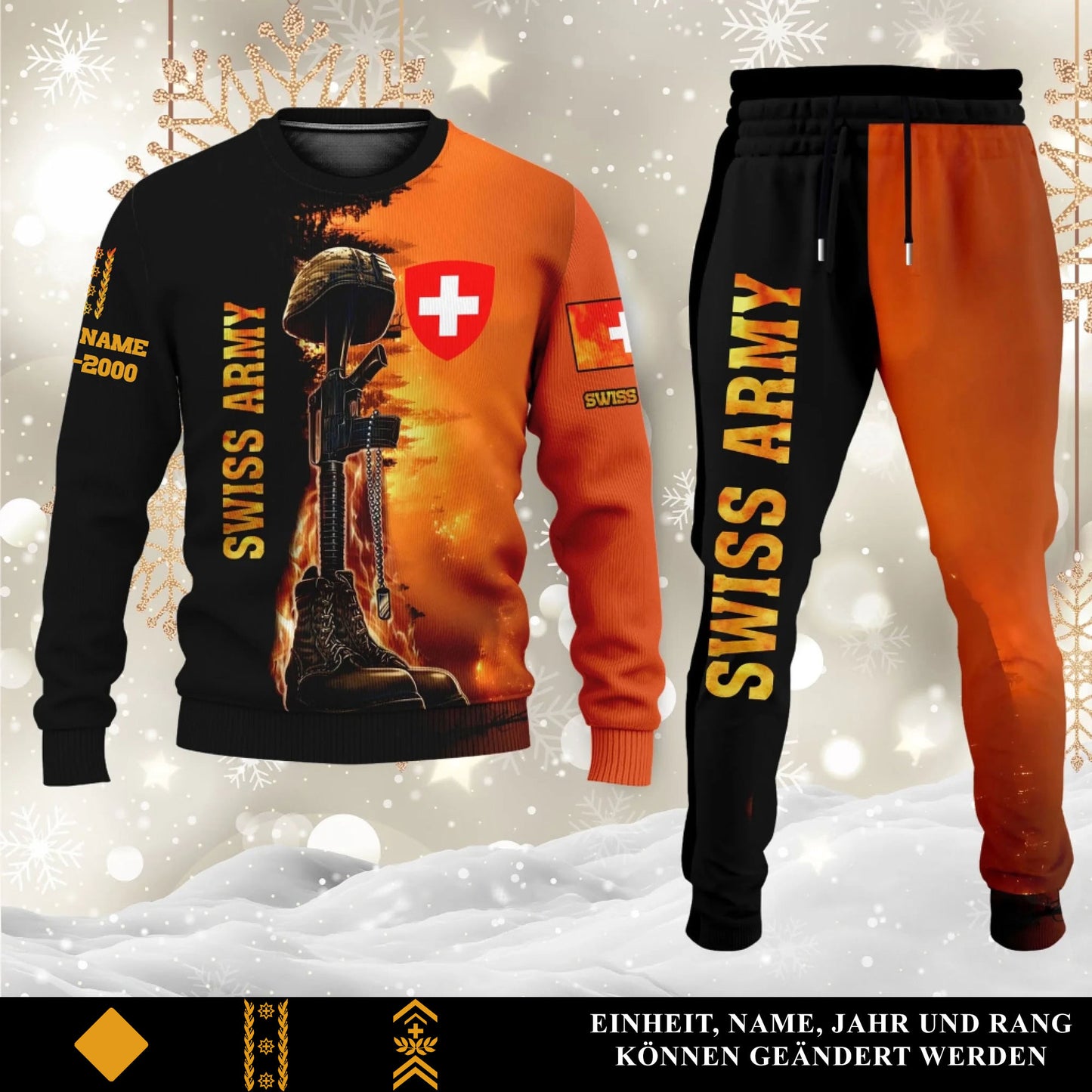 Schweizer Set Pullover + Jogginghose – mit Name, Rang & Jahr personalisierbar - 17284320