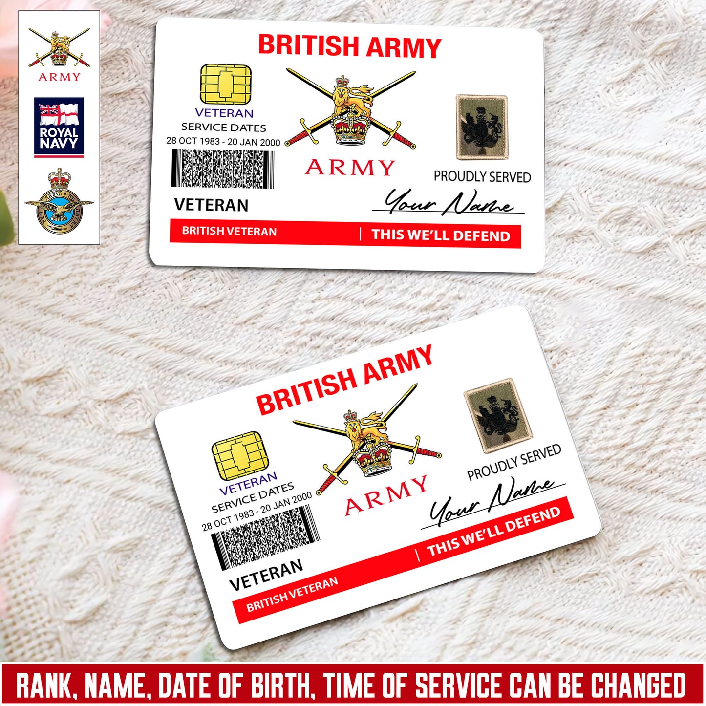Personalized UK Soldier/ Veteran With Rank, Name And Year Aluminum Wallet Card - 17671392