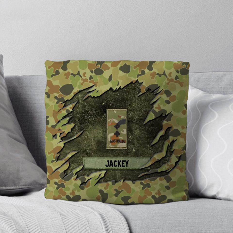 Coussin personnalisé pour vétérans/soldats australiens imprimé