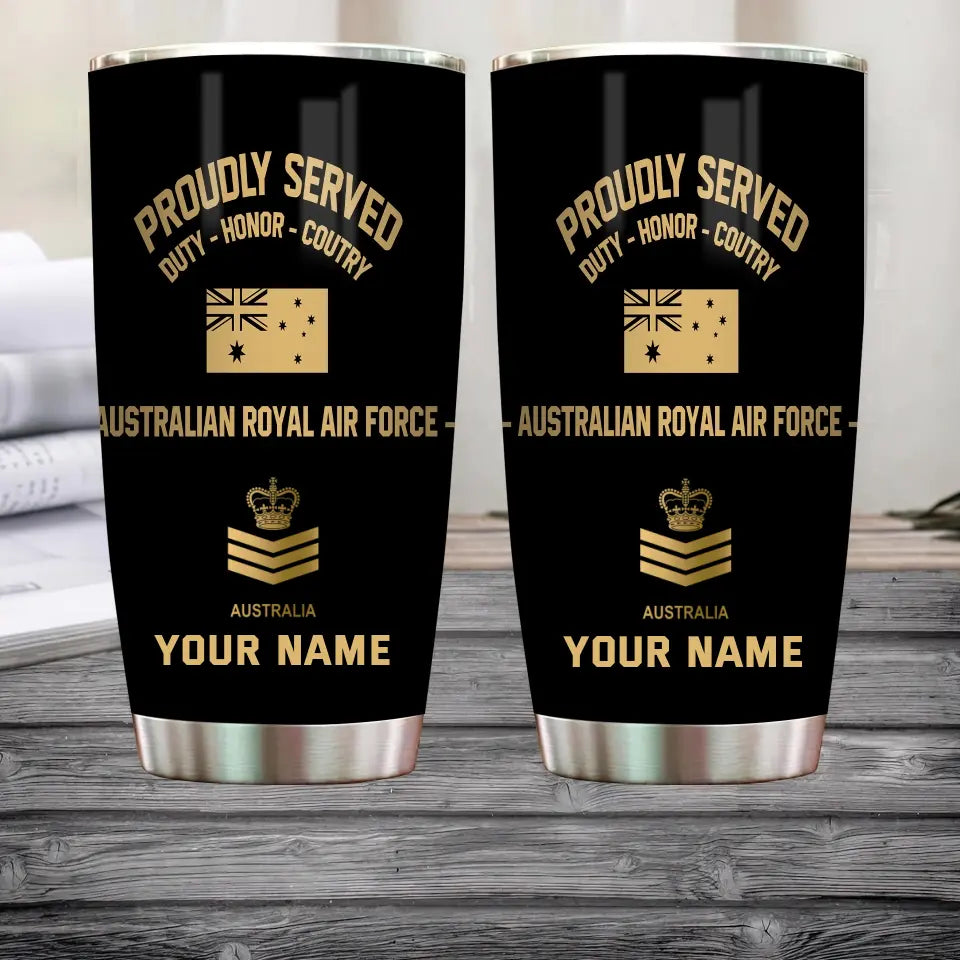 Personalized Australian Veteran/ Soldier With Rank And Name Camo Tumbler All Over Printed - 1706918405