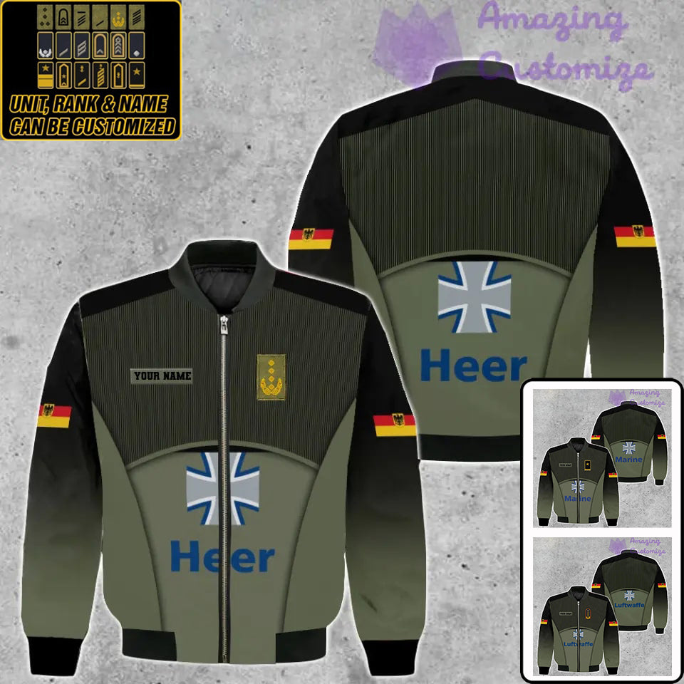 Veste de bombardier personnalisée avec camouflage soldat/vétéran allemand avec nom et grade, imprimée en 3D -1912230001