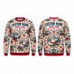 Personalized Rodeo Holiday Medallions All-Over Print Crewneck Sweater: front and back design mockups with CUSTOM NAME and SINCE 2000