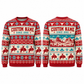 Personalized Bull Rider Fair Isle Christmas All-Over Print Crewneck Sweater: front and back design mockups with CUSTOM NAME and SINCE 2000