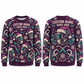 Personalized Welding Crew Holiday Repeat All-Over Print Crewneck Sweater: front and back design mockups with CUSTOM NAME and SINCE 2000